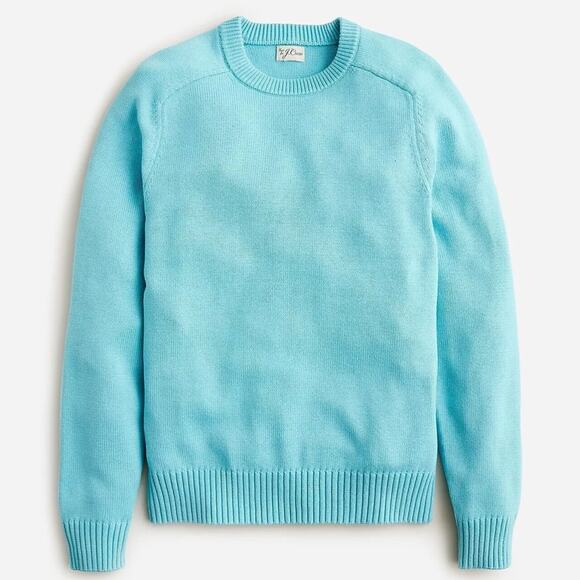 J. Crew Heritage Cotton Crewneck Sweater Soft Aquamarine Blue NWT Men’s Size M - Picture 1 of 7